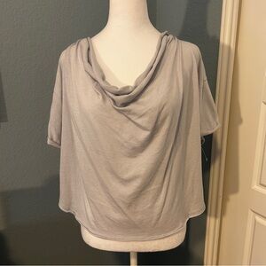 WE THE FREE Lavender Gray Short Sleeve Cowl Neck Tee Shirt Size XS